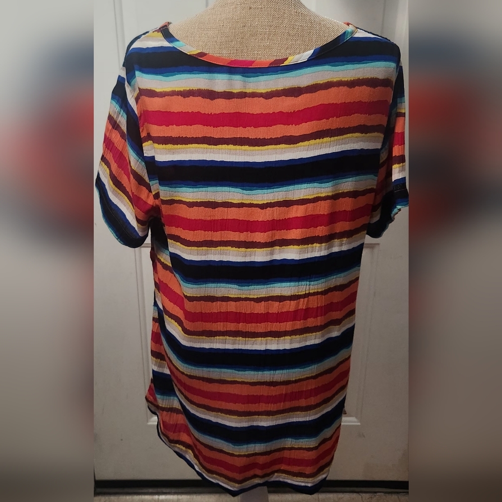 Soft Surroundings Multicolored Striped Embellishe… - image 3